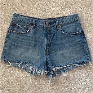 Levi’s 501 distressed denim shorts for sale!